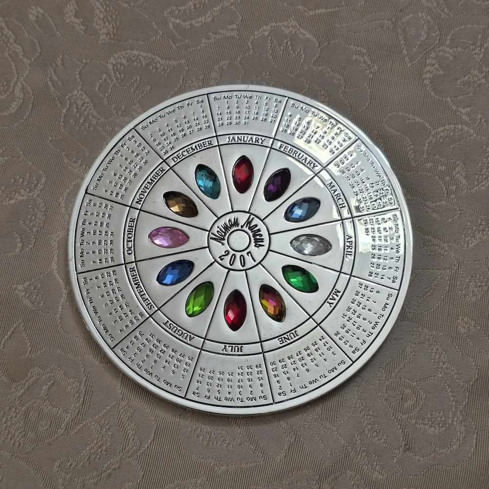 Neiman Marcus Gemstone Calendar Wheel Paperweight 2007 Collector Gift New NIB
